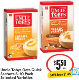 IGA Uncle Tobys Oats Quick offer