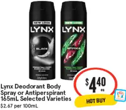 IGA Lynx Deodorant Body Spray or Antiperspirant offer