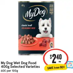 IGA My Dog Wet Dog Food offer