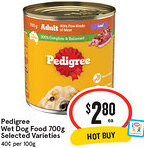 IGA Pedigree Wet Dog Food offer