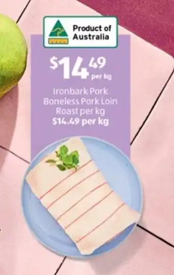 Ironbark pork boneless pork loin roast