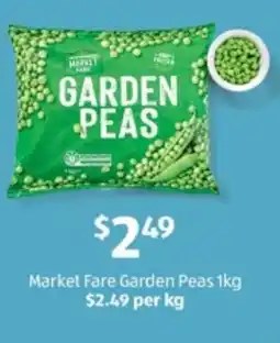 ALDI Market fare garden peas offer