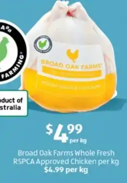 ALDI Broad oak farms whole fresh rspca approved chicken offer