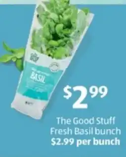 ALDI The good stuff fresh basil bunch offer