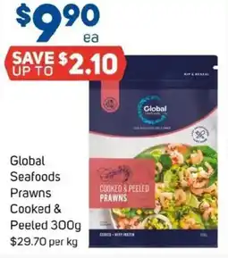Foodland Global seafoods prawns cooked & peeled 300g offer