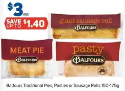 Foodland Balfours Traditional Pies, Pasties or Sausage Rolls offer