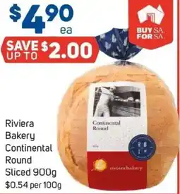 Foodland Riviera Bakery Continental Round Sliced offer