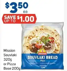 Foodland Mission Souvlaki or Pizza Base offer
