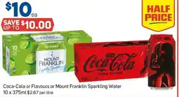 Foodland Coca-Cola or Flavours or Mount Franklin Sparkling Water offer