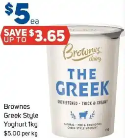 Foodland Brownes Greek Style Yoghurt offer