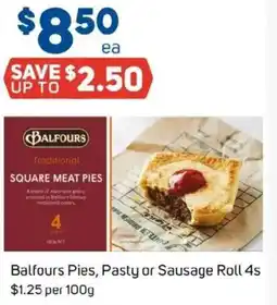 Foodland Balfours Pies, Pasty or Sausage Roll 4s offer