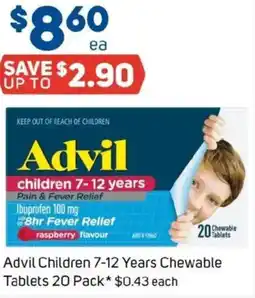 Foodland Advil Children 7-12 Years Chewable Tablets offer