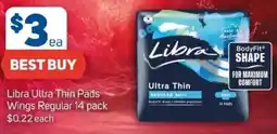 Foodland Libra Ultra Thin Pads Wings Regular offer
