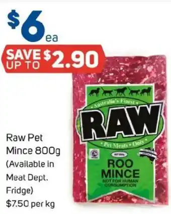 Foodland Raw Pet Mince offer