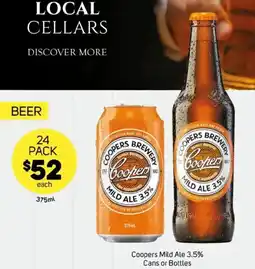 Foodland Coopers Mild Ale 3.5% Cans or Bottles offer