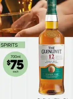 Foodland The Glenlivet 12 Year Old Single Malt Scotch Whisky offer
