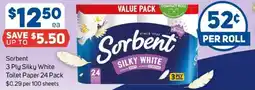 Foodland Sorbent 3 Ply Silky White Toilet Paper offer