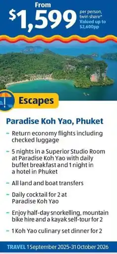 ALDI Paradise Koh Yao, Phuket offer