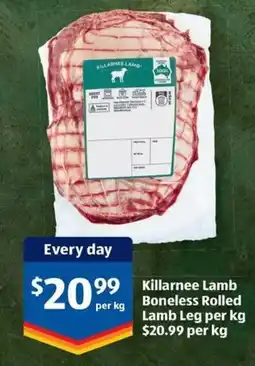 ALDI Killarnee Lamb Boneless Rolled Lamb Leg offer