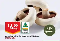 ALDI Australian White Flat Mushrooms Pack offer