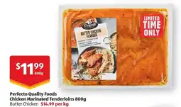ALDI Perfecto Quality Foods Chicken Marinated Tenderloins Butter Chicken offer