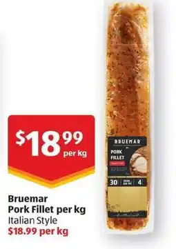 ALDI Bruemar Pork Fillet per kg Italian Style offer