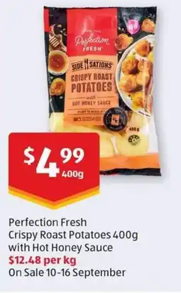 ALDI Perfection Fresh Crispy Roast Potatoes with Hot Honey Sauce offer