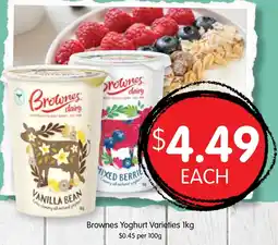 Spudshed Brownes Yoghurt Varieties offer