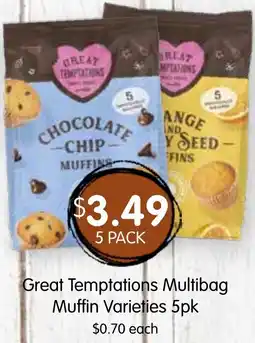 Spudshed Great Temptations Multibag Muffin Varieties offer