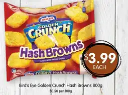 Spudshed Bird's Eye Golden Crunch Hash Browns offer