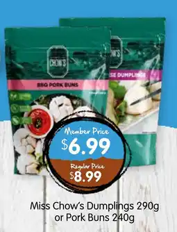 Spudshed Miss Chow's Dumplings or Pork Buns offer