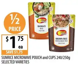 Supabarn SUNRICE MICROWAVE POUCH and CUPS offer