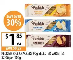 Supabarn PECKISH RICE CRACKERS offer
