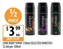 Supabarn LYNX BODY SPRAY offer