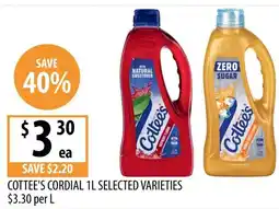 Supabarn COTTEE'S CORDIAL offer