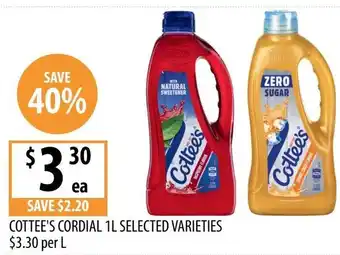 Supabarn COTTEE'S CORDIAL offer