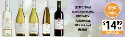 Supabarn ESTATE SAUVIGNON BLANC, PINOT GRIS, CHARDONNAY, RIESLING, and offer