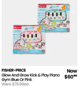 Myer FISHER-PRICE Glow And Grow Kick & Play Piano Gym Blue Or Pink offer