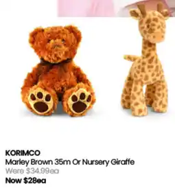 Myer Marley Brown 35m Or Nursery Giraffe offer