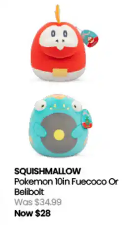Myer SQUISHMALLOW Pokemon 10in Fuecoco Or Belibolt offer