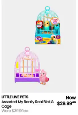 Myer LITTLE LIVE PETS Assorted My Really Real Bird & Cage offer