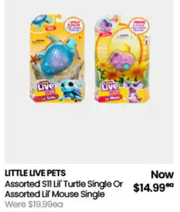 Myer Assorted SII Lil' Turtle Single Or Assorted Lil' Mouse Single offer
