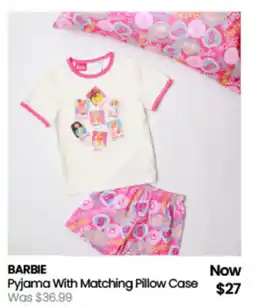 Myer BARBIE Pyjama With Matching Pillow Case offer