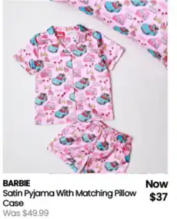 Myer BARBIE Satin Pyjama With Matching Pillow Case offer