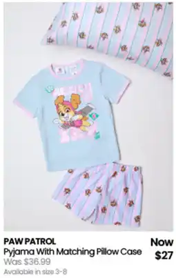Myer Paw patrol Pyjama With Matching Pillow Case offer