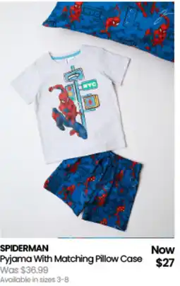 Myer SPIDERMAN Pyjama With Matching Pillow Case offer