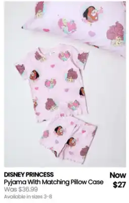 Myer Disney princess Pyjama With Matching Pillow Case offer