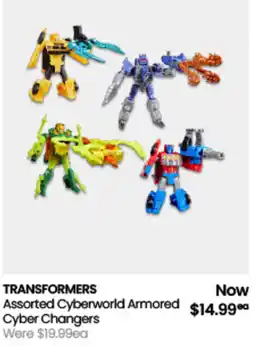Myer Transformers Assorted Cyberworld Armored Cyber Changers offer