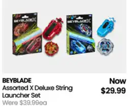 Myer BEYBLADE Assorted X Deluxe String Launcher Set offer