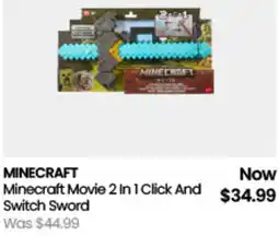 Myer Minecraft Minecraft Movie 2 In 1 Click And Switch Sword offer